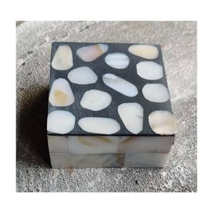 Caja de Monedas Cuadrada de Nácar de Piedra India Hecha a Mano, 2x2x1 Pulgadas, Gama de Precios Baja, Para Bodas y Decoración del Hogar - Product Image 5