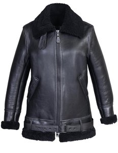 Warm Winter <b>Women's</b> Waterproof Power Dry Shearling <b>Jacket</b> Pull-Up Cowhide Leather High Quality Material Custom Colors Logo - Product Image 5