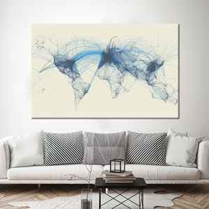 ภาพพิมพ์บนผ้าใบเส้นทางการบินที่สง่างาม - ศิลปะการบินสมัยใหม่,1P:ห่อหุ้มอย่างดี - Product Image 1