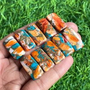 Top Grade Oyster Copper Turquoise Cushion Cabochon for Handmade Jewelry - Product Image 1