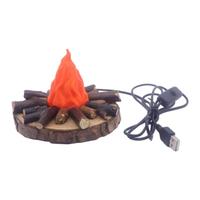 Lampe de nuit artisanale pour bureau, bruit blanc, rechargeable, LED, effet feu de camp en branche d'arbre