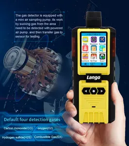 Lango Manufacturer Price EX CO O2 H2S 4 In 1 Gas Detector Portable Multi Gas Leak Detector