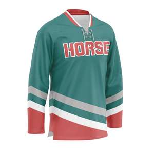 OEM professionnel personnalisé polyester broderie matériel sergé hockey sur glace maillot lacets sublimation vêtements de hockey pour hommes - Product Image 3