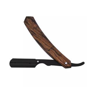 Rasoir droit pliable de haute qualité en acier inoxydable avec manche en bois, marque privée - Product Image 4