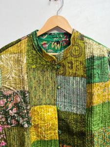 เสื้อโค้ทของผู้หญิงวินเทจทำด้วยมือเสื้อโค้ทผ้าไหมปักกระดุมสองแถวเสื้อแจ็กเก็ตผ้าถักมือสั้น - Product Image 2