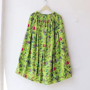 Indian Cotton Fabric Traditional Hand Block Print Tribal Women's Long Wrap Maxi <b>Skirt</b> - Product Image 1