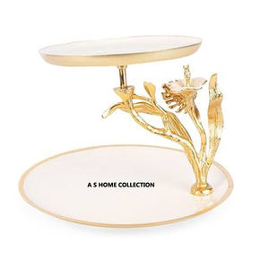 แท่นวางเค้กสุดหรูสำหรับบ้านโรงแรมและร้านอาหารสำหรับภาชนะใส่อาหารในงานแต่งงานแท่นวางเค้กโลหะสีทอง - Product Image 4
