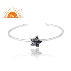 Última venta plata esterlina 925 copo de nieve Natural obsidiana piedra preciosa anillo que se puede abrir joyería personalizada para mujeres regalo para ella - Product Image 1