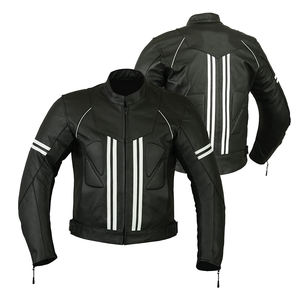 Veste de motard en cuir pour hommes Veste parka en cuir de qualité supérieure Manteau de moto pour hommes Vestes en cuir fabriquées directement en usine - Product Image 3