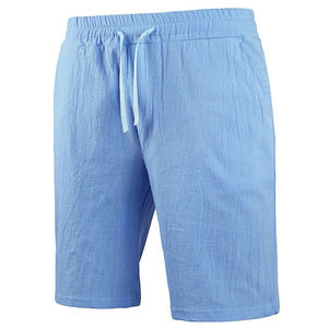 2024 nouveaux hommes toile taille haute élastique Shorts respirant séchage rapide tenue décontracté classique à la mode haute rue Style en gros - Product Image 2