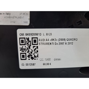 แผงมาตรวัดความเร็ว AUDI A4 Avant (8K5) 8K0920981D (08>15) - Product Image 6