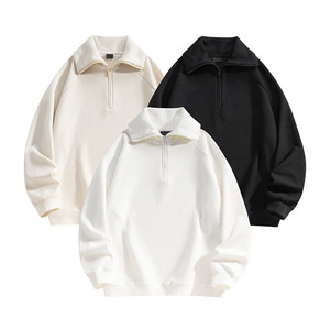 Custom basics <b>Men's</b> Sweater Pullover Factory Custom Logo Winter <b>Half</b> <b>Zip</b> Turndown Collar Knit cotton blended <b>sweatshirt</b> - Product Image 3