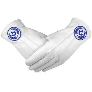 Guantes de cuero suave blanco Masonic Regalia con guantes de brújula cuadrada Guantes bordados Masonic Past Masters - Product Image 3