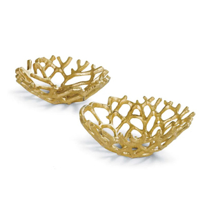 Bol de service en métal brillant à la feuille d'or fantaisie orné d'un bol décoratif à brins élégants - Product Image 6