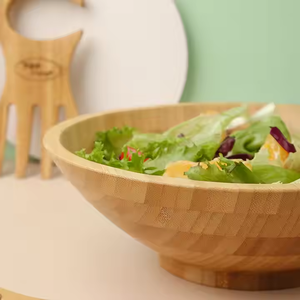 Eco Friendly Nature Set of 3 Round Flat Salad Food Serving <b>Bowl</b> Reusable <b>Bowl</b> Customized <b>Large</b> by crescent crafts - Product Image 4