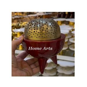 Quemador de incienso Bakhoor de Metal de Venta caliente, diseño elegante, quemador Bakhoor de Color dorado y Rojo para uso en ocasiones especiales - Product Image 1