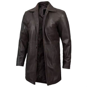 Best Selling <b>Men's</b> Leather Coat Comfortable and Stylish Custom Design Long Coat at Factory Price High Rating New Fashion - Product Image 1