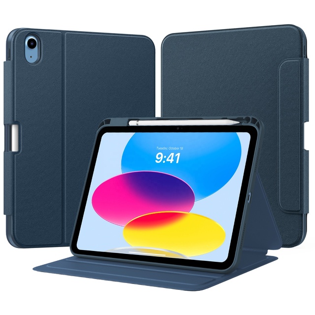TiMOVO Premium Soft TPU Shockproof Front Stand Cover PU Leather Fabric Tablet Case for iPad A16 11th Gen 2025