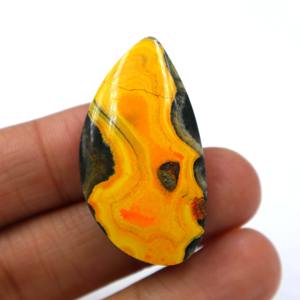 Pierre précieuse de jaspe bourdon naturel, cabochon, jaspe jaune, pierre lisse, fournisseur en gros pour la fabrication de bijoux - Product Image 1