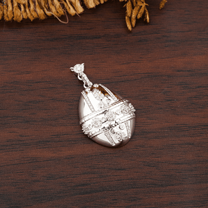 0.39 TDW rond taille brillant Unique diamant pendentif 18K or blanc certifié non certifié CVD diamant bijoux - Product Image 1