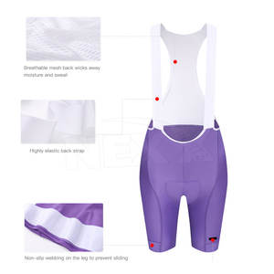 Gran oferta, pantalones cortos ajustados con pechera para ciclismo, nombre de equipo personalizado, ropa de ciclismo de poliéster de talla grande - Product Image 3