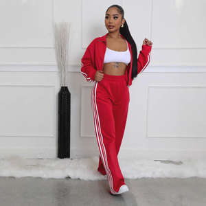 Conjunto Deportivo de Invierno para Mujer de Alta Calidad, con Cremallera, Pantalones Holgados de Cintura Alta Elástica y Top, Dos Piezas - Product Image 5