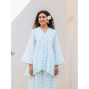 เสื้อคุร์ตาผ้าฝ้ายลายจุด Aarna - Product Image 1