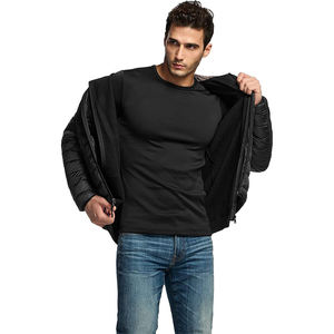 2025 Wholesale Solid <b>Black</b> Color Thermal Long Johns Suit High Quality Cotton Fabric Long Sleeve Breathable Underwear Set for Men - Product Image 6