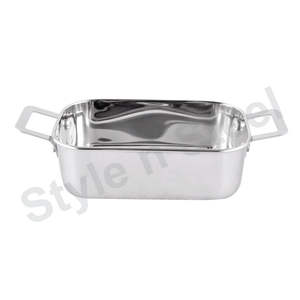 Bandeja para Servir de Acero Inoxidable, Recipientes para Alimentos, Bandeja para Servir para Cocinas - Product Image 1