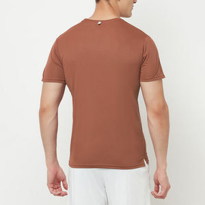 Venta al por mayor Camiseta de cuello redondo para hombre 100% algodón Dry Fit Regular Fit Transpirable Camisas de secado rápido con diseño liso - Product Image 5