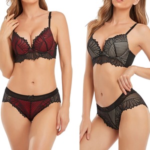 Traje de ropa interior de mujer Ropa interior sin costuras sin soporte de acero Sujetador push up Copa de masaje Conjunto de Sujetador push up - Product Image 5