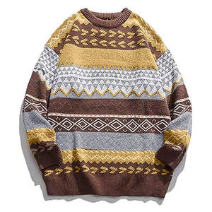 Suéter Casual para Hombre, Cuello Redondo, Estampado, 100% Algodón, Transpirable, Suave, Estilo Urbano, Invierno, Venta al Por Mayor, Logotipo Personalizado - Product Image 1