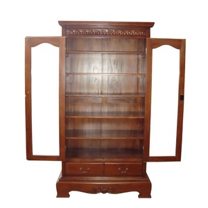 Classic Vitrina Antique Display Case Kitchen Cabinet European Style Mahogany Wood <b>Bookshelf</b> Antique Home Furniture - Product Image 2