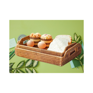 Bandeja de mimbre hecha a mano con diseño personalizado, muebles de ratán para sala de estar, entrega rápida del fabricante de Vietnam, patrón de decoración del hogar - Product Image 1