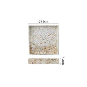 Bandeja de servicio con incrustaciones de perlas madre hecha a mano moderna, patrones ovalados rectangulares, Material MOP/MDF, tamaño personalizable, Vietnam, venta al por mayor - Product Image 4