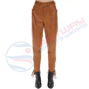 Vente en gros Nouveau design Pantalon en cuir taille haute pour femmes Pantalon en cuir pour femmes de fabrication professionnelle - Product Image 3