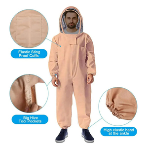 Equipo de apicultura Honey Bee Keepers Seguridad Aire Transpirable Algodón Cuerpo completo Traje protector de apicultura con velo Capucha Sombrero - Product Image 3