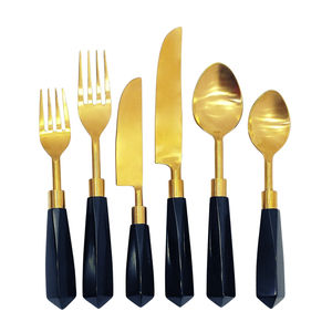 Juego de Cubiertos de Latón chapado en oro de diseño moderno Suministro al por mayor de alta calidad para uso en restaurantes de hoteles y eventos de bodas - Product Image 2