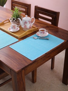 Mantel Individual de mesa de costilla de algodón 100%, manteles individuales de lino con patrón cuadrado sólido moderno de lujo para el hogar y hoteles para bodas, tejido - Product Image 2