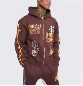 Nouveau survêtement vintage délavé à l'acide de haute qualité pour hommes logo personnalisé survêtement délavé à l'acide survêtements pour hommes style unique nouvelle mode - Product Image 2