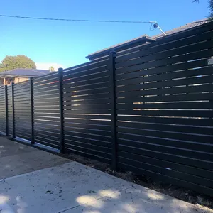 Garden Aluminum Balcony Privacy Fence Horizontal Anti-climb Slat Fencing