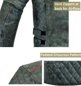 Chaqueta de Motociclismo Unisex de Cuero Resistente al Viento, Fabricante OEM ODM, Colores y Logotipo Personalizables, Para Todas las Temporadas - Product Image 4