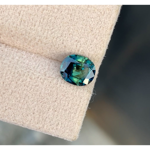 Saphir naturel de Madagascar de couleur turquoise, taille ovale excellente, 1,53 CT, traitement thermique, 7,55x6,40x3,8 mm, pour la fabrication de bijoux - Product Image 1