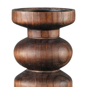 เชิงเทียนโลหะและไม้ที่มีขาสีน้ำตาลเข้มสำหรับตกแต่งบ้าน - Product Image 2