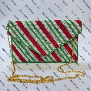 Embrague de Navidad rojo hecho a mano, monedero festivo único para vacaciones, cremallera, decoración de lentejuelas, 3 uds., accesorio para fiestas nocturnas - Product Image 1