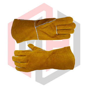 Gants de soudage résistants à la chaleur/au feu, en cuir antistatique, 14 pouces, texture lisse, poignet en tricot, résistant aux déchirures, 11 oz d'épaisseur - Product Image 6