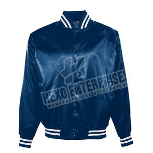 Chaqueta de satén de manga larga dorada para hombre con logotipo bordado parcheado de chenilla del equipo de baloncesto personalizado directamente de fábrica - Product Image 4