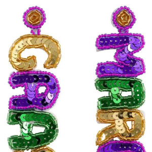 Customize <b>Name</b> Earrings Handmade Seed Bead Embroidery Rhinestone Beaded Jewelry Lightweight Flower Bridal Wedding Party Earring - Product Image 1