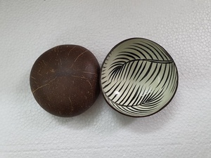 Ensembles de vaisselle nouveau Design peint feuille bols écologiques de haute qualité vente en gros bol à noix de coco pour la cuisine du Vietnam - Product Image 2