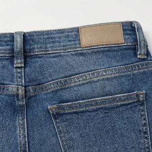 Jeans de Mezclilla de Pierna Recta Estilo Retro de Moda para Mujer, Estilo Casual para Chicas Urbanas con Cintura Inclinada, Botones y Frente Plano - Product Image 5